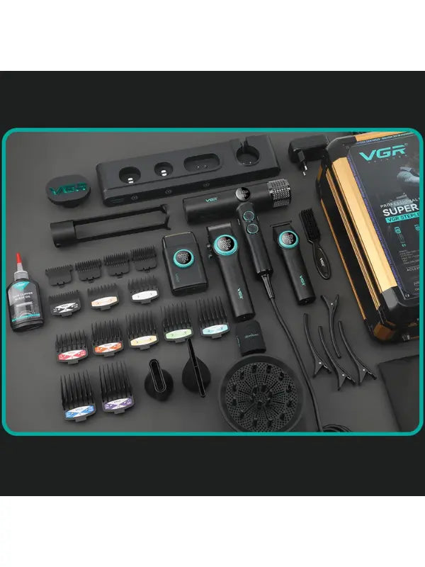VGR Professional 4-in-1 Barber Combo with Travel Case