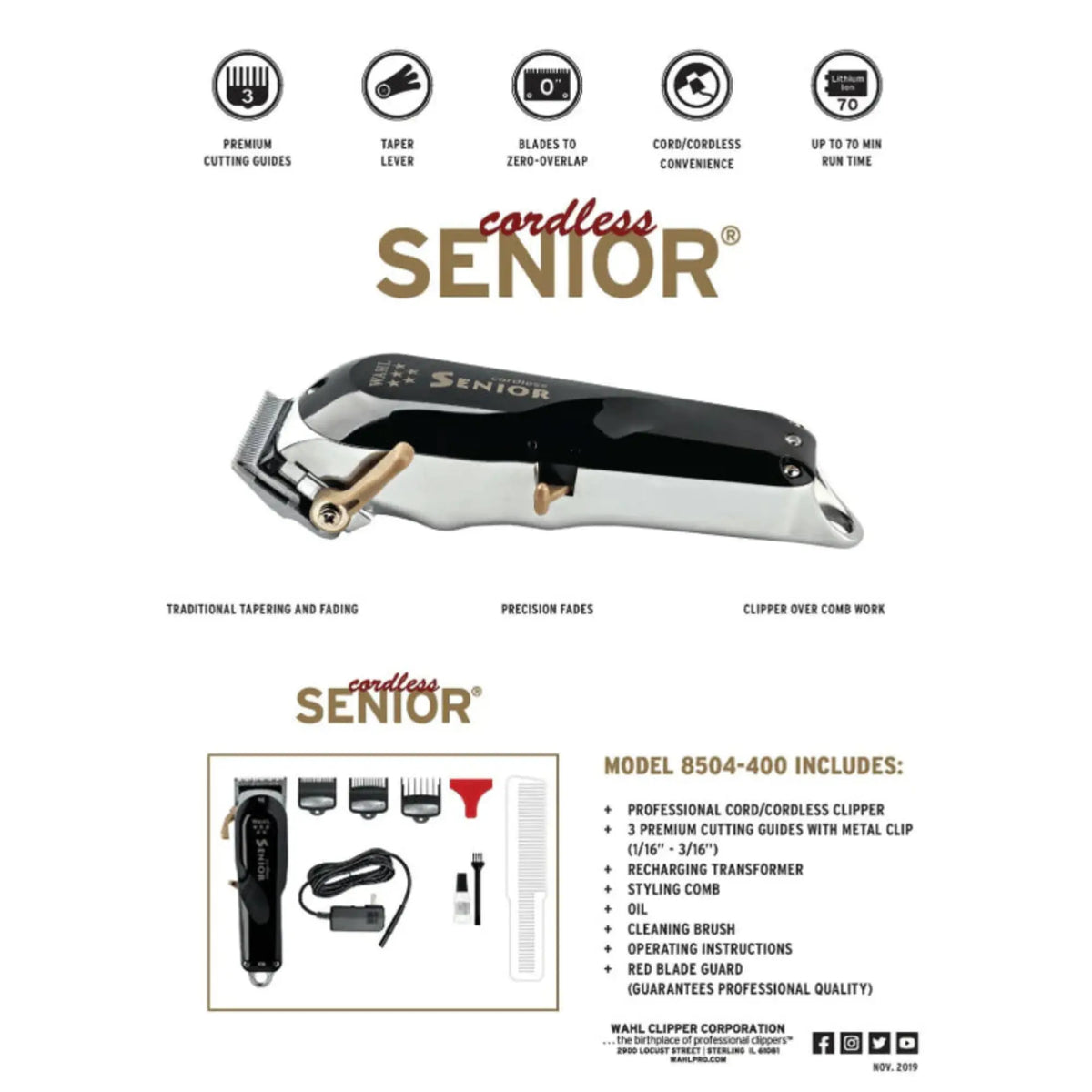 Wahl 5 Star Senior Cordless Clipper #8504-400