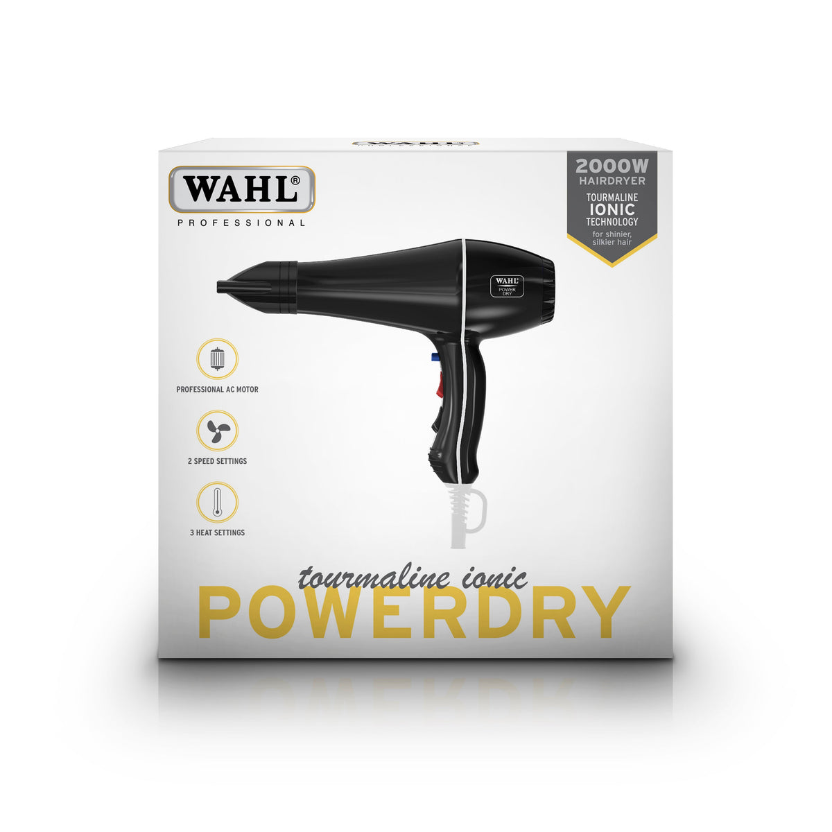 Wahl Powerdry 2000W Professional Hair Dryer Tourmaline Ionic
