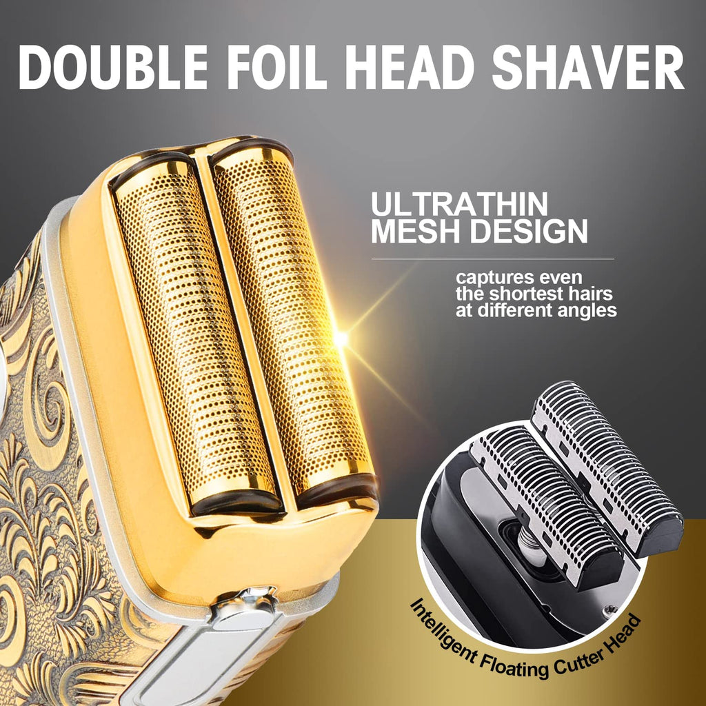 Waterproof Hair and Beard Trimmer for Men & Electric Razor Shaver Set