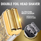 Waterproof Hair and Beard Trimmer for Men & Electric Razor Shaver Set